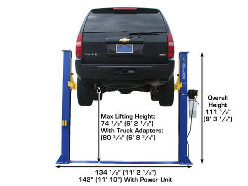 Atlas 9,000 lbs 2 Post Baseplate Lift