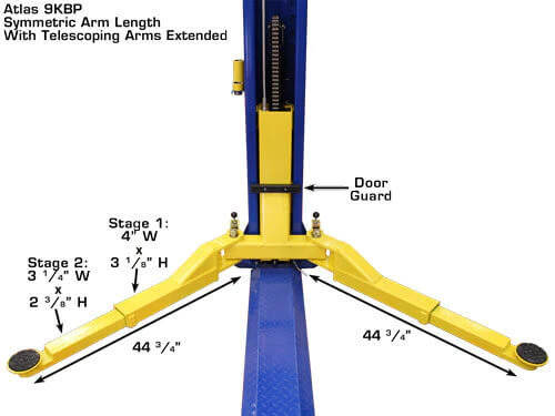 Atlas 9,000 lbs 2 Post Baseplate Lift